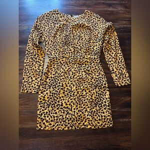 & Other Stories Yellow and Black Animal Print Dress